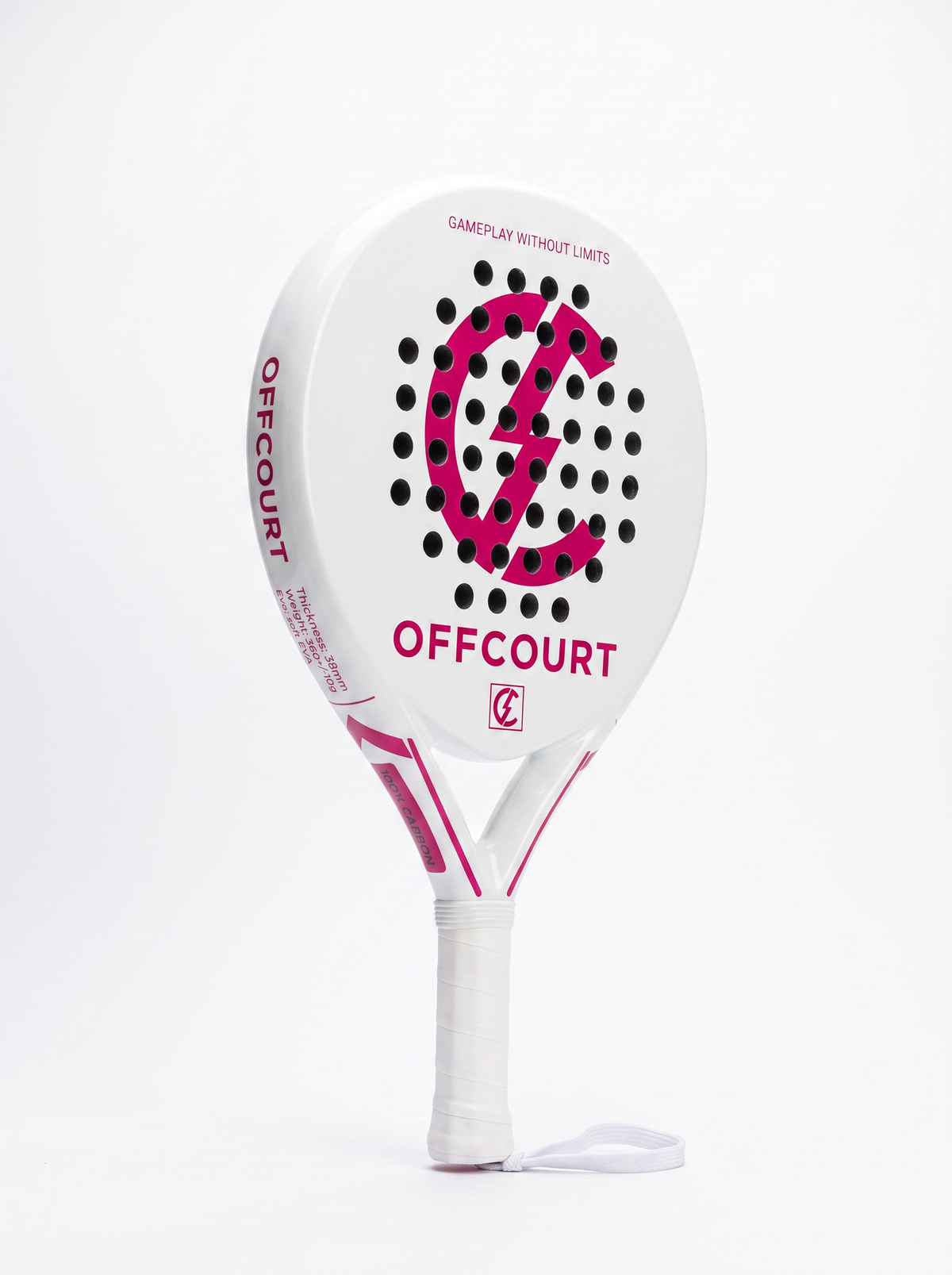 Padelschläger Balance Weiß von Offcourt, runde Form für Anfänger